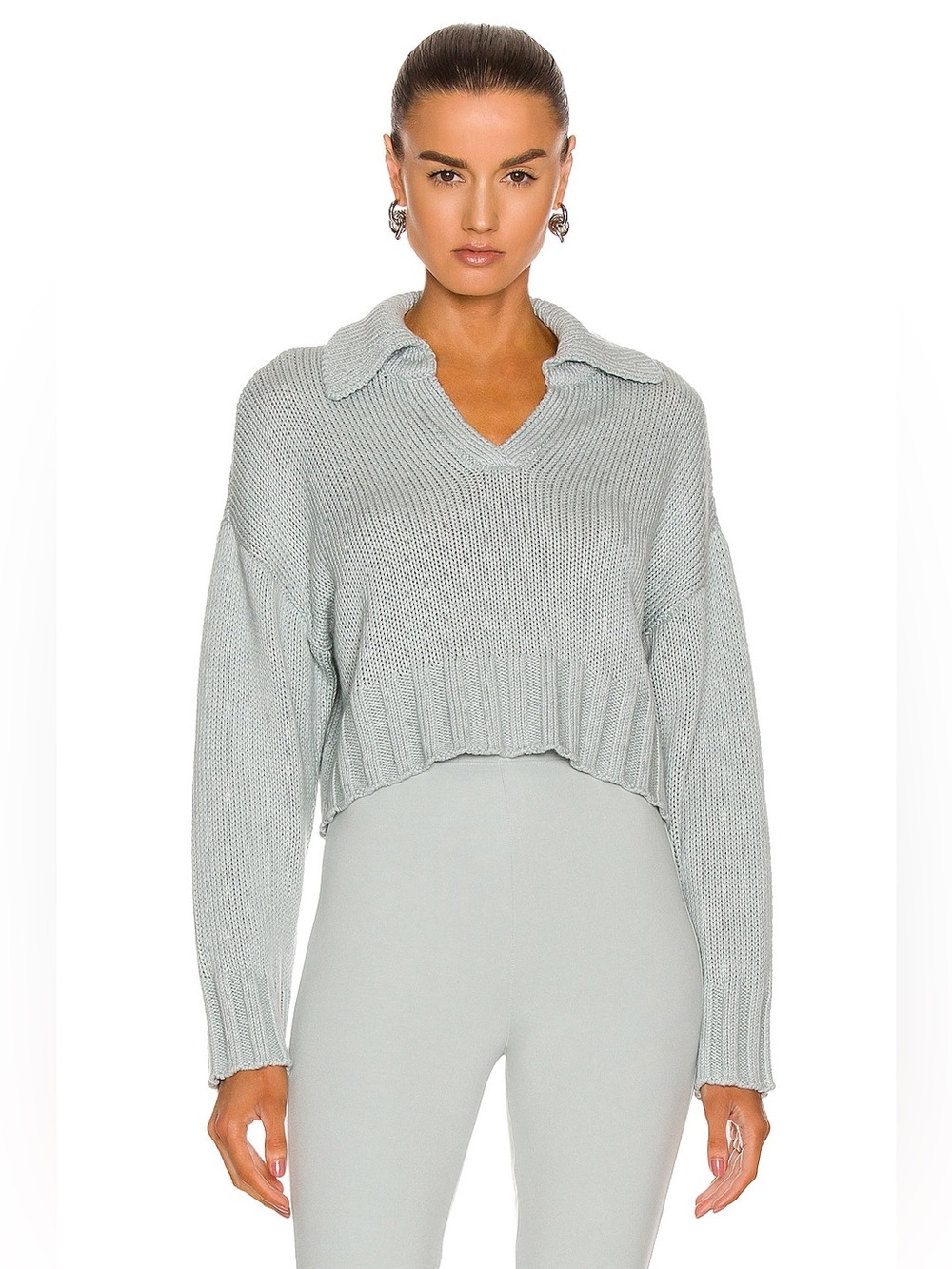sablyn julie silk cashmere blend collared cropped sweater